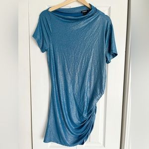 Express Metallic Tunic in Blue